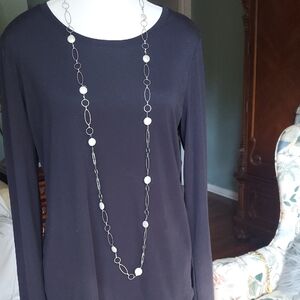 Chic Silver and White Necklace